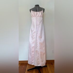 Light Pink Satin Formal Gown